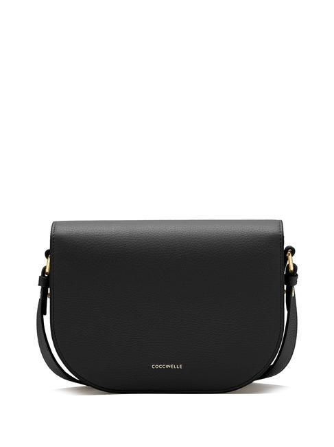 DEW Bolso bandolera de piel martillada negro - Bolsos Mujer