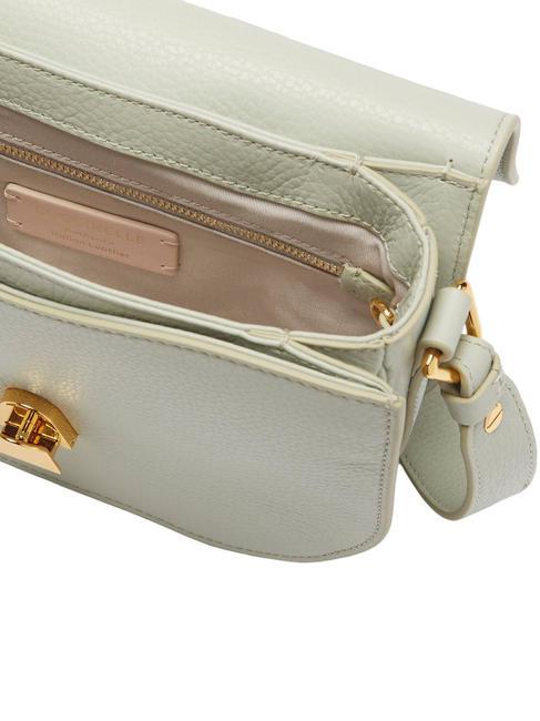 DEW Bolso bandolera de piel martillada verde celad&oacute;n - Bolsos Mujer