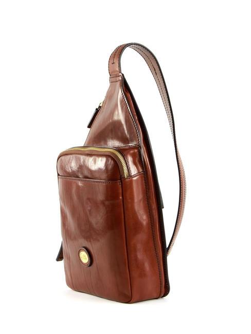 STORY UOMO Mochila de un solo hombro en piel BROWN - Mochilas Escuela & Tiempo Libre