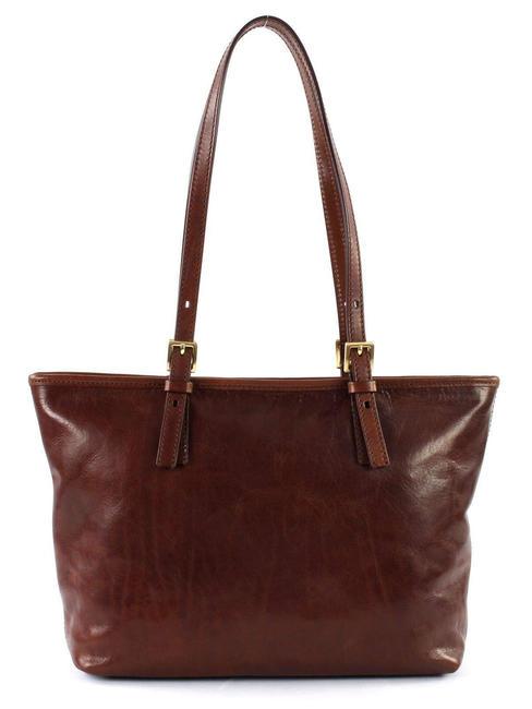 STORY Bolso de compras de cuero BROWN - Bolsos Mujer