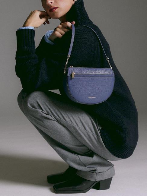 KALI Bolso bandolera de piel con bolsito ar&aacute;ndano - Bolsos Mujer