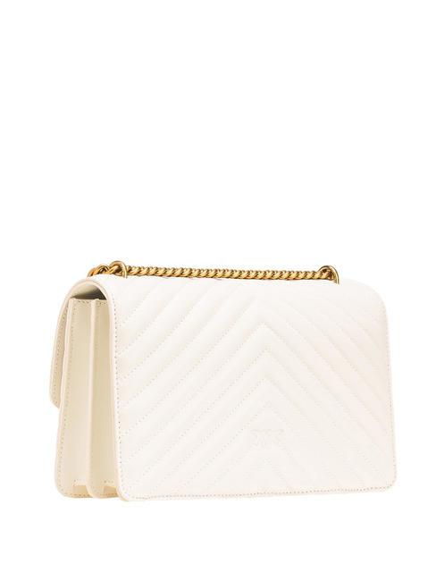 CLASSIC LOVE ONE Bolso de napa blanco seda-oro antiguo - Bolsos Mujer