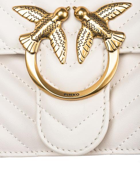 CLASSIC LOVE ONE Bolso de napa blanco seda-oro antiguo - Bolsos Mujer