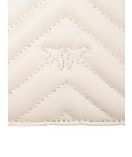 PINKO CLASSIC LOVE ONE Bolso de napa blanco seda-oro antiguo - Bolsos Mujer - 5