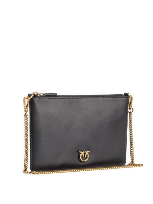 FLAT CLASSIC Bolso de mano con bandolera de cadena negro-oro antiguo - Bolsos Mujer