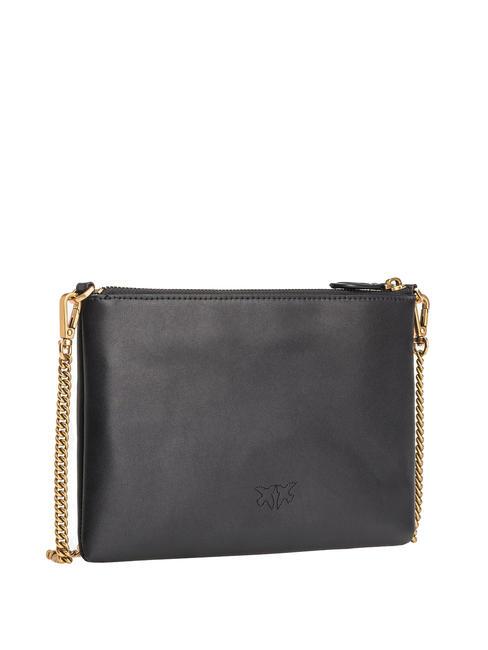 FLAT CLASSIC Bolso de mano con bandolera de cadena negro-oro antiguo - Bolsos Mujer