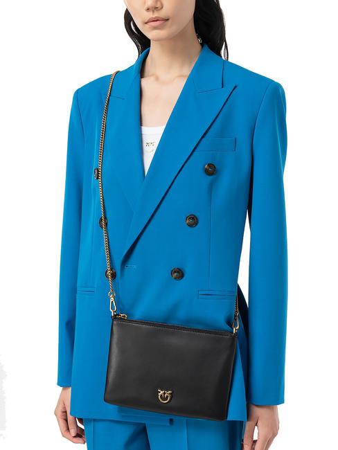 FLAT CLASSIC Bolso de mano con bandolera de cadena negro-oro antiguo - Bolsos Mujer