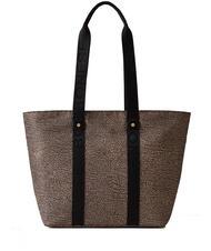 BORBONESE SHOPPER MEDIUM ECO LINE Bolsa de la compra OP / NATURAL / NEGRO - Bolsos Mujer - 3