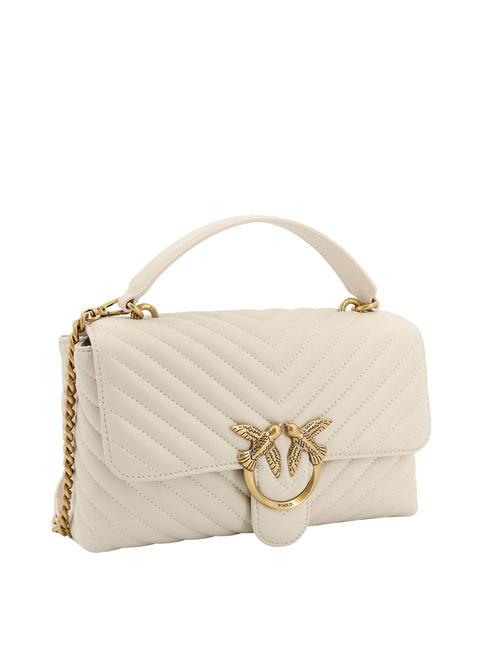 CLASSIC LADY LOVE BAG bolsa de chevrón blanco seda-oro antiguo - Bolsos Mujer