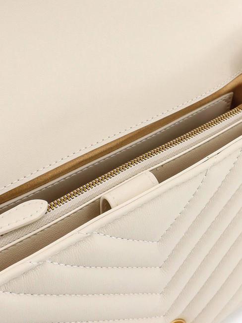 CLASSIC LADY LOVE BAG bolsa de chevrón blanco seda-oro antiguo - Bolsos Mujer