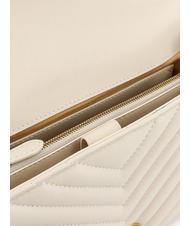 PINKO CLASSIC LADY LOVE BAG bolsa de chevrón blanco seda-oro antiguo - Bolsos Mujer - 4