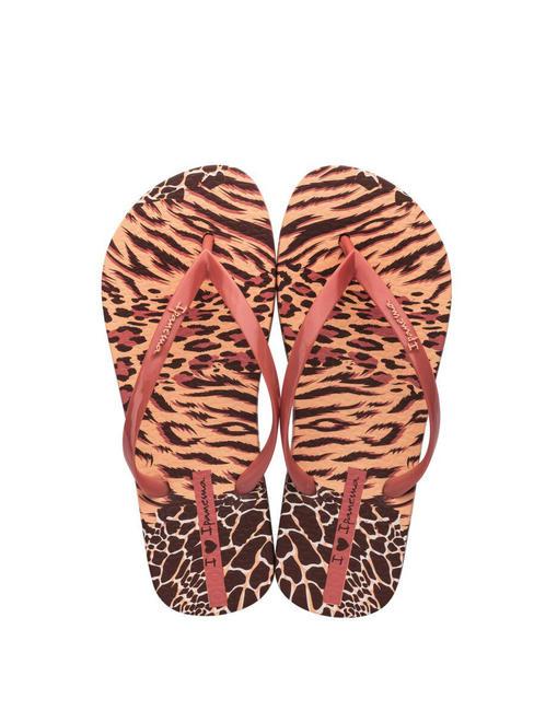 ANIMALE PRINT II  Chanclas estampadas naranja/beige - Zapatos Mujer