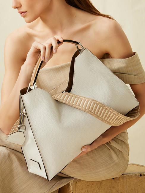 AURORA Bolso de piel con bolsita naturaleza-arena - Bolsos Mujer