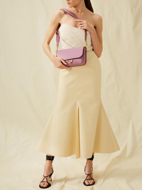 MEG Bolso bandolera de piel argyle p&uacute;rpura - Bolsos Mujer