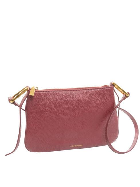 MAGIE Bolso bandolera peque&ntilde;o de piel rojo granate - Bolsos Mujer