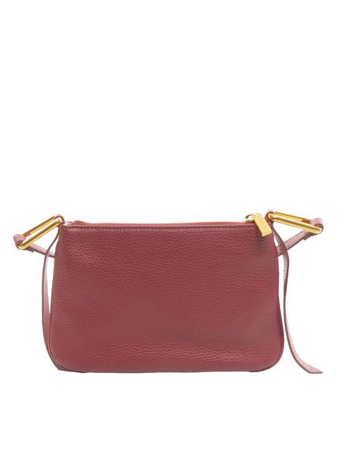 MAGIE Bolso bandolera peque&ntilde;o de piel rojo granate - Bolsos Mujer
