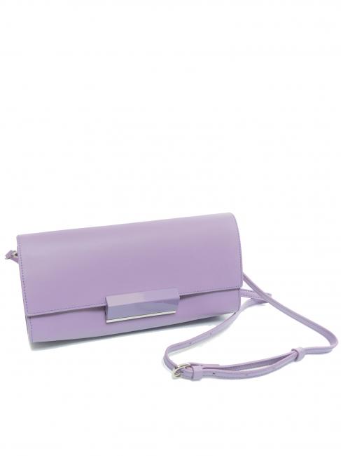 LILY Bolso clutch de piel con bandolera glicina - Bolsos Mujer