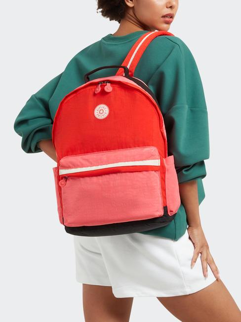 DAMIEN L Mochila con soporte para portátil de 15,6" bloque rosa tango - Mochilas Escuela & Tiempo Libre