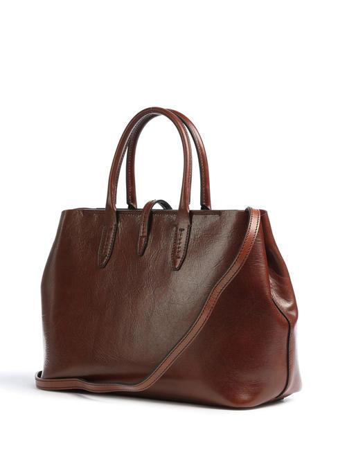 DALSTON Bolso de mano, con bandolera, en piel. BROWN - Bolsos Mujer