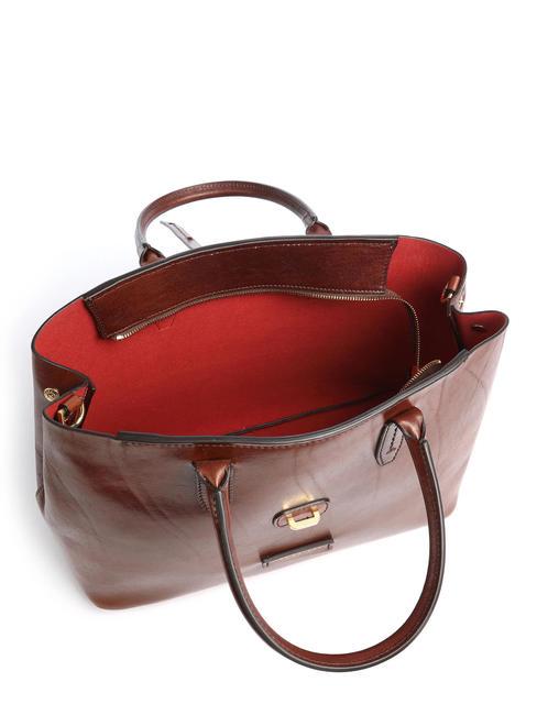 DALSTON Bolso de mano, con bandolera, en piel. BROWN - Bolsos Mujer