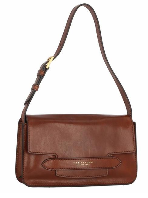 LUCREZIA Bolso bandolera, en piel BROWN - Bolsos Mujer