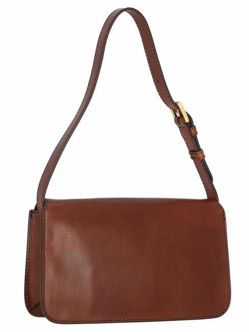 LUCREZIA Bolso bandolera, en piel BROWN - Bolsos Mujer