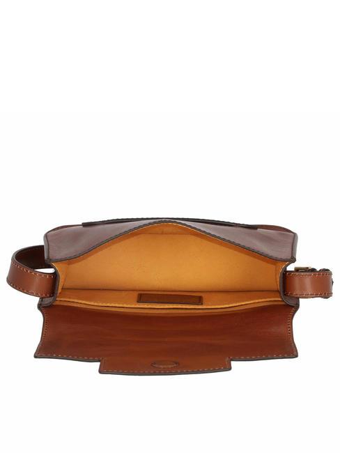LUCREZIA Bolso bandolera, en piel BROWN - Bolsos Mujer