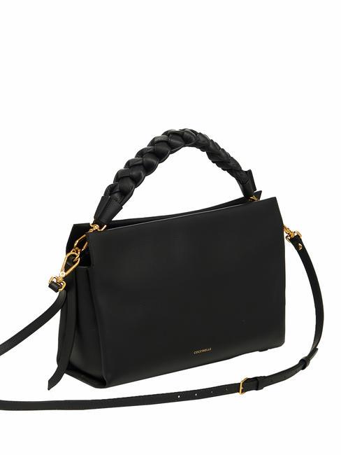BOHEME GRANA DOUBLE Bolso de mano, con bandolera, en piel negro/cuero - Bolsos Mujer
