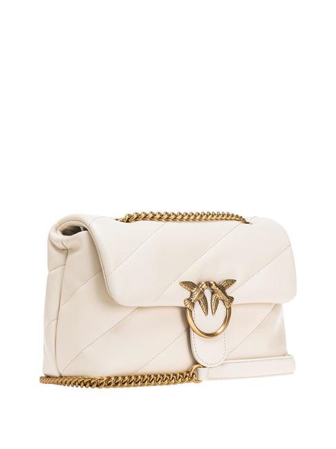 CLASSIC LOVE PUFF Bolso de napa blanco seda-oro antiguo - Bolsos Mujer