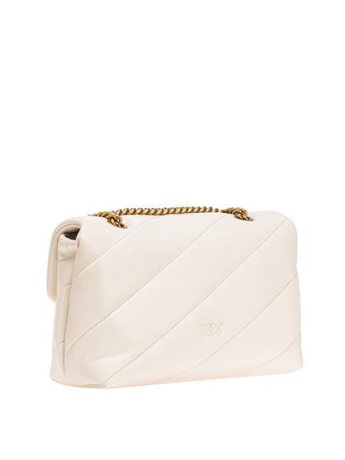 CLASSIC LOVE PUFF Bolso de napa blanco seda-oro antiguo - Bolsos Mujer