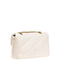 PINKO CLASSIC LOVE PUFF Bolso de napa blanco seda-oro antiguo - Bolsos Mujer - 3