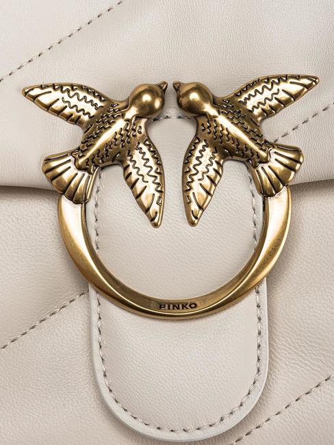 CLASSIC LOVE PUFF Bolso de napa blanco seda-oro antiguo - Bolsos Mujer