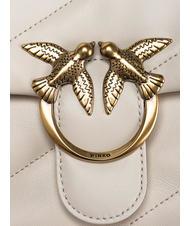 PINKO CLASSIC LOVE PUFF Bolso de napa blanco seda-oro antiguo - Bolsos Mujer - 4