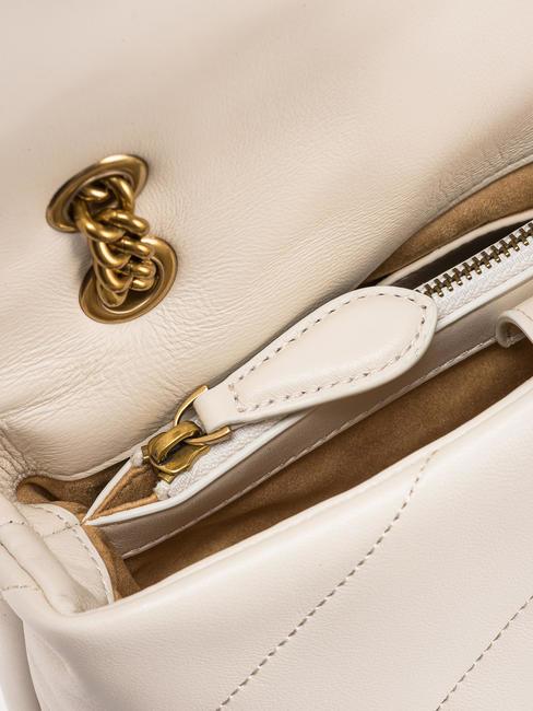 CLASSIC LOVE PUFF Bolso de napa blanco seda-oro antiguo - Bolsos Mujer
