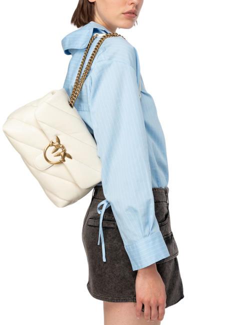 CLASSIC LOVE PUFF Bolso de napa blanco seda-oro antiguo - Bolsos Mujer