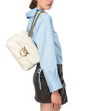 PINKO CLASSIC LOVE PUFF Bolso de napa blanco seda-oro antiguo - Bolsos Mujer - 7