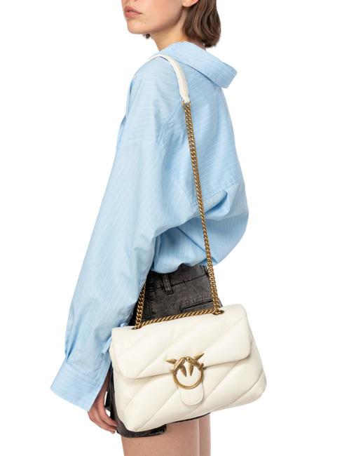 CLASSIC LOVE PUFF Bolso de napa blanco seda-oro antiguo - Bolsos Mujer