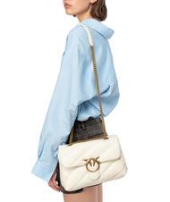 PINKO CLASSIC LOVE PUFF Bolso de napa blanco seda-oro antiguo - Bolsos Mujer - 8
