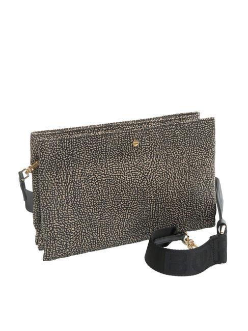 L'ECOLE NYLON Bolso bandolera con tres compartimentos OP / NATURAL / NEGRO - Bolsos Mujer