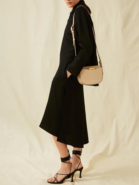 SANDY Bolso bandolera de piel negro - Bolsos Mujer