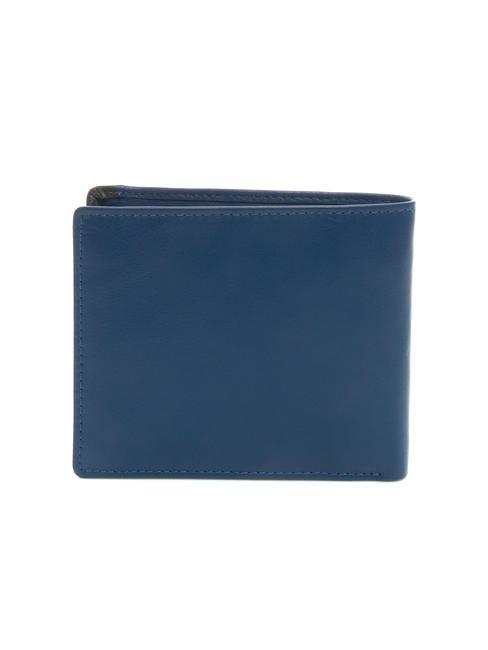 STRIPE billetera de cuero 8cc azul marino/marrón - Carteras Hombre