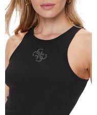 GUESS ROUND GUENDALINA Camiseta sin mangas con logo en el frente jetbla - camiseta - 3