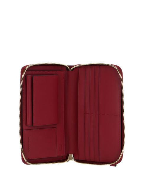 CIRCLE  Cartera Zip Around de piel rojo 6 - Carteras Mujer