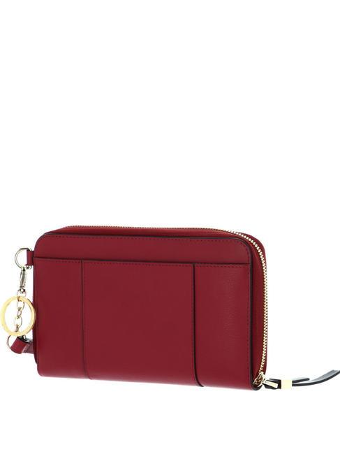 CIRCLE  Cartera Zip Around de piel rojo 6 - Carteras Mujer