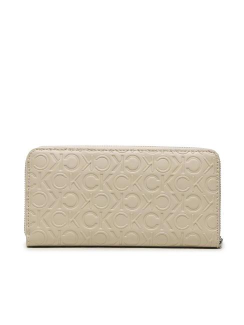 CK MUST Cartera con cremallera alrededor beige piedra - Carteras Mujer