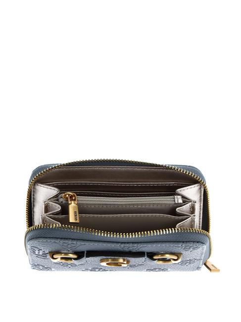 IZZY PEONY Cartera mediana con cremallera logotipo de mezclilla clara - Carteras Mujer