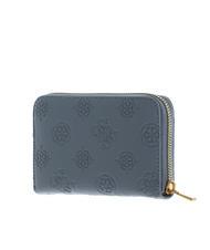 GUESS IZZY PEONY Cartera mediana con cremallera logotipo de mezclilla clara - Carteras Mujer - 3