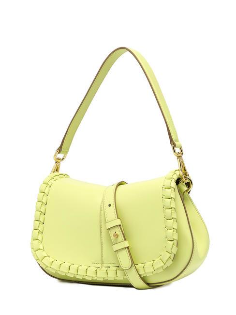 HELENA ROUND Bolso de piel con solapa luz soleada - Bolsos Mujer