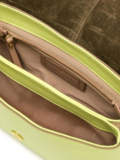 HELENA ROUND Bolso de piel con solapa luz soleada - Bolsos Mujer