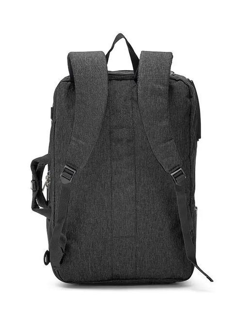 MILLENNIUM Maletín tipo mochila con 3 cremalleras y soporte para portátil de 15,6". negro - Maletines de Trabajo